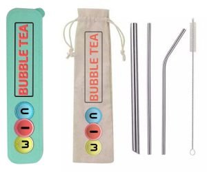 Green Reusable Straws